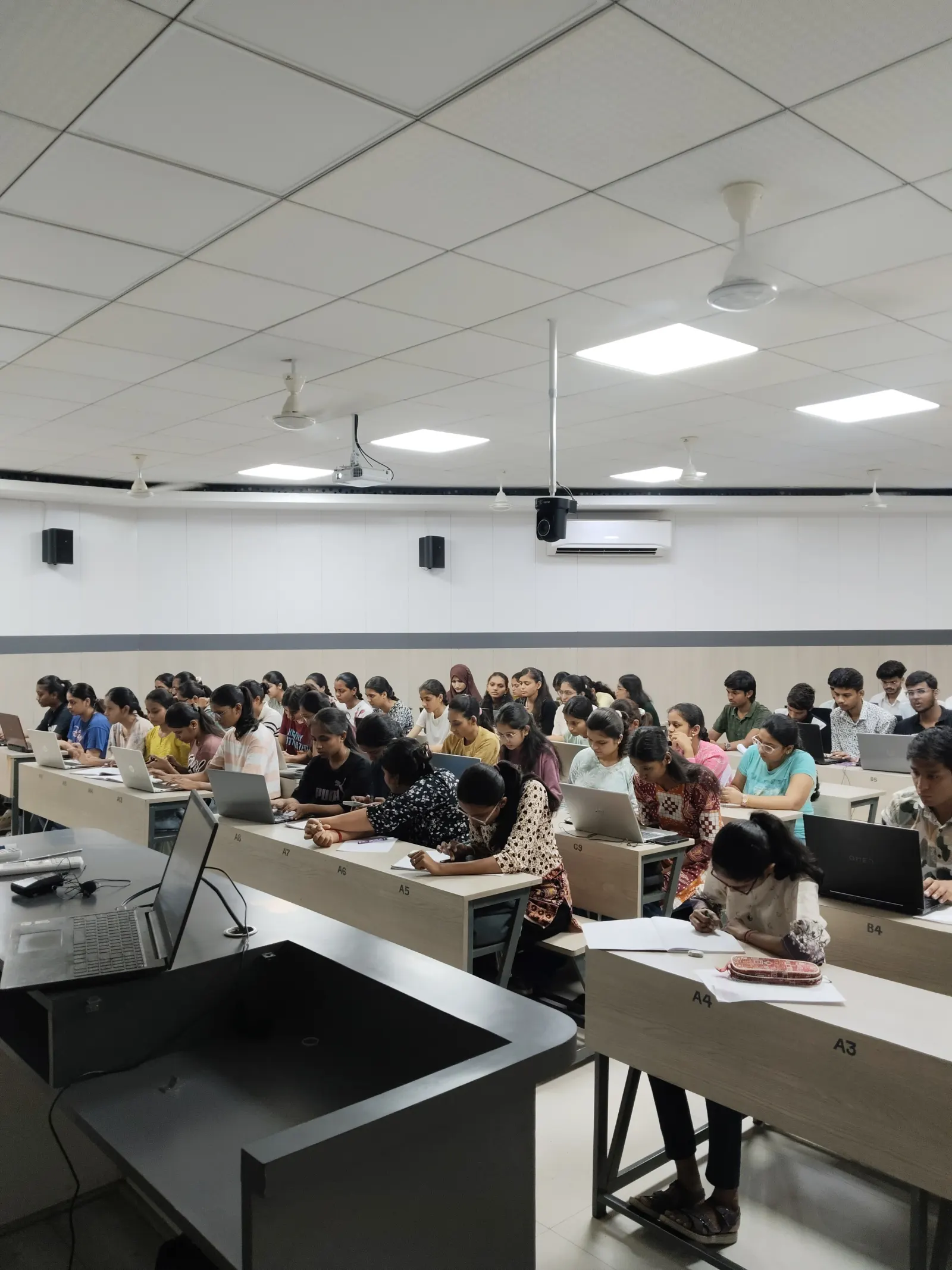 Students working through coding exercises at Info Planet, Jalgaon